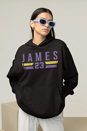 James 23 Basketbolcu Yazılı Unisex Oversize Hoodie