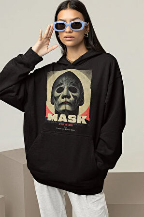Mask He Is On The Loose ! Baskılı Unisex Oversize Hoodie