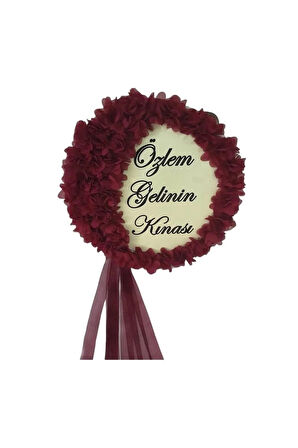 Büyük Boy Isim Yazılı Tüylü Zilli Deri Tef 30 Cm