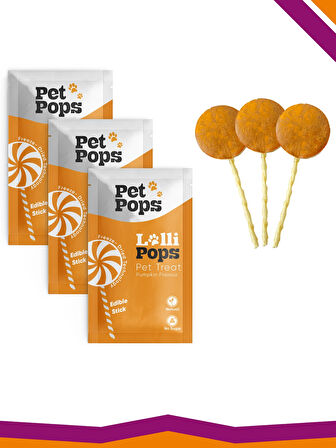 Lollipops Tavuk Ciğeri Bal Kabağı Dondurularak Kurutulmuş Kedi Köpek Ödülü Lolipop 3 Adet Lolipopu