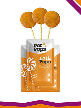 Lollipops Tavuk Ciğeri Bal Kabağı Dondurularak Kurutulmuş Kedi Köpek Ödülü Lolipop 3 Adet Lolipopu