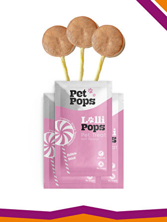 Lollipops Tavuk Ciğeri Kefir Dondurularak Kurutulmuş Kedi Köpek Ödülü Lolipop 3 Adet Lolipopu