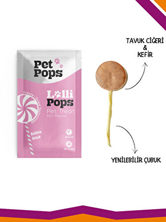 Lollipops Dondurularak Kurutulmuş Karışık Mix Lezzet Paketi Kedi Köpek Ödülü Lolipop 15'li Lolipopu