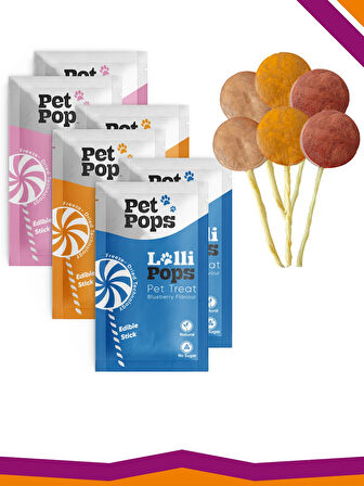 Lollipops Dondurularak Kurutulmuş Karışık Mix Lezzet Paketi Kedi Köpek Ödülü Lolipop 6 Adet Lolipopu
