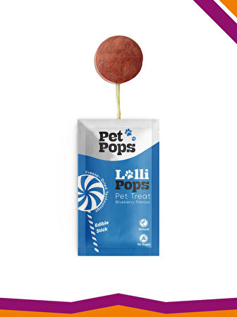 Lollipops Tavuk Ciğeri Yaban Mersini Dondurularak Kurutulmuş Kedi Köpek Ödülü Lolipop 3 Adet Lolipopu