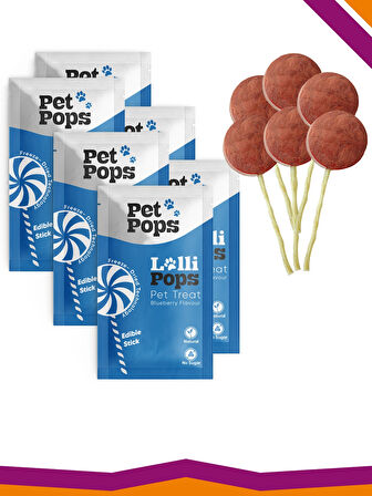 Lollipops Tavuk Ciğeri Yaban Mersini Dondurularak Kurutulmuş Kedi Köpek Ödülü Lolipop 6'lı Lolipopu