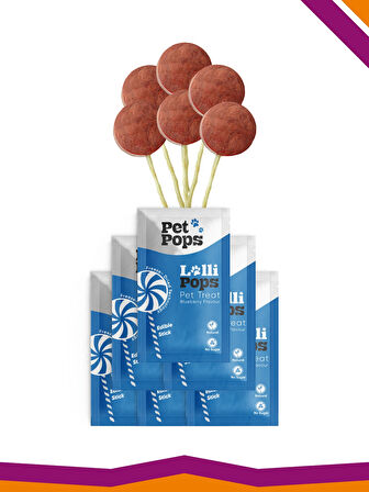 Lollipops Tavuk Ciğeri Yaban Mersini Dondurularak Kurutulmuş Kedi Köpek Ödülü Lolipop 6'lı Lolipopu