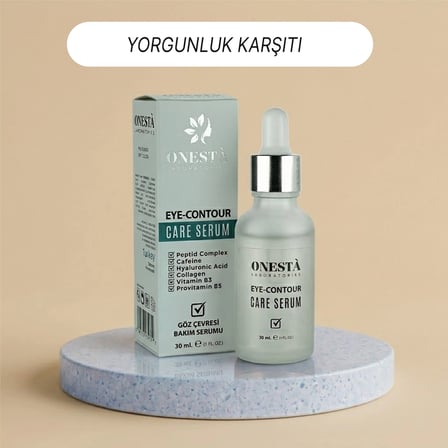 ONESTÀ Laboratories Eye Contour Care Serum Peptit Kompleksi, Kafein, Hyalüronik Asit, Kolajen ve B3 Vitaminli Göz Çevresi Bakım Serumu 30 ml
