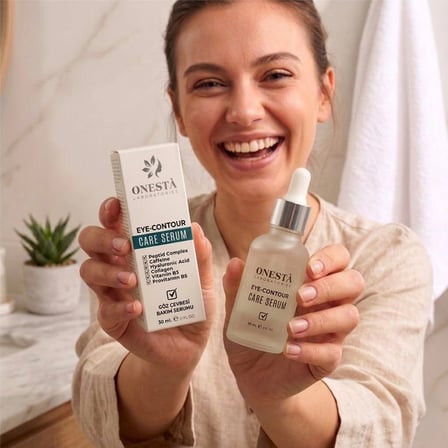 ONESTÀ Laboratories Eye Contour Care Serum Peptit Kompleksi, Kafein, Hyalüronik Asit, Kolajen ve B3 Vitaminli Göz Çevresi Bakım Serumu 30 ml