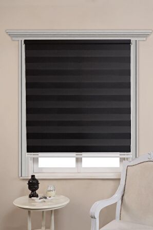 Bambu Siyah Zebra Perde Etek Dilimsiz