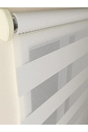 Ekru Alüminyum Kasa Zebra Perde Eteksiz