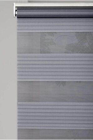 Ithal Gri Pliseli Zebra Stor Perde Oygusuz