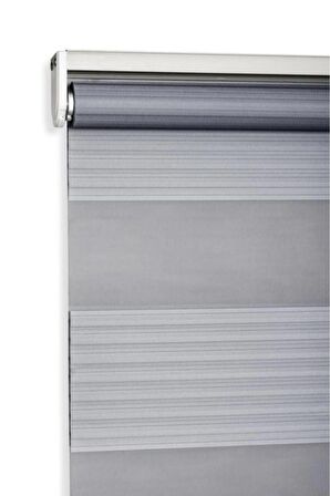 Ithal Gri Pliseli Zebra Stor Perde Oygusuz