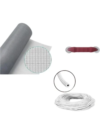 3'lü Sineklik Seti 1000X80 cm Tül, 28 Mt. Beyaz Conta, Fitil Çekme Aparatı