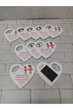 20 Adet Kalp Magnet Açacak Yeni Doğan, Doğum Günü, Sünnet, Nişan, Söz, Düğün Hediyelik