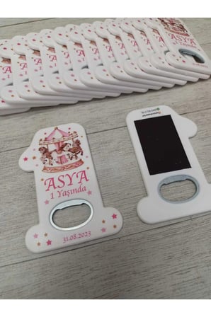 20 Adet Bir Magnet Açacak Yeni Doğan, Doğum Günü, Sünnet, Nişan, Söz, Atlı Karıncalı