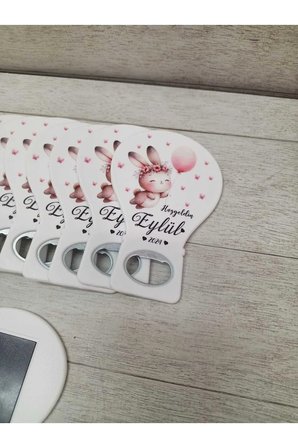 20 Adet Balon Magnet Açacak Tavşan Pembeli Model, Doğum Günü, Sünnet, Nişan, Söz, Düğün Hediyelik