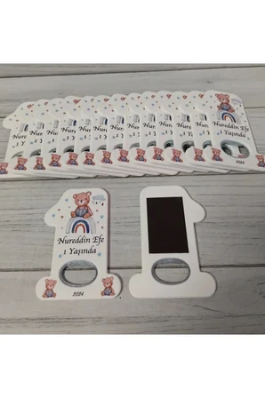20 Adet Bir Şeklinde Açacak Magnet Mavi Ayıcık