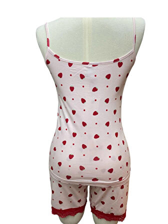 Askılı Şortlu Pijama Takımı Modal Viskon Karışım
