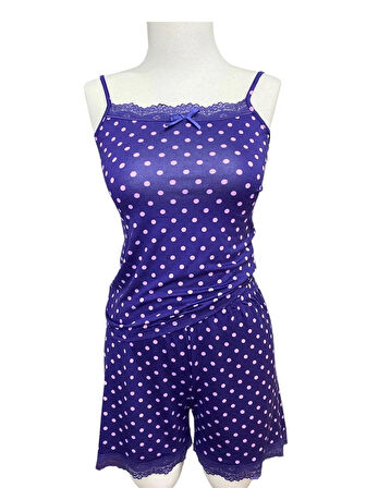 Askılı Şortlu Pijama Takımı Modal Viskon Karışım