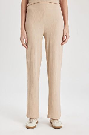 DeFacto Bürümcük Pantolon Wide Leg Geniş Bol Paça Esnek Belli C0200AX24SPBG775