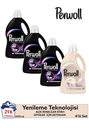 Perwoll 2,97 L Siyah x3 + Perwol 2,97 Beyaz (4'lü Set)