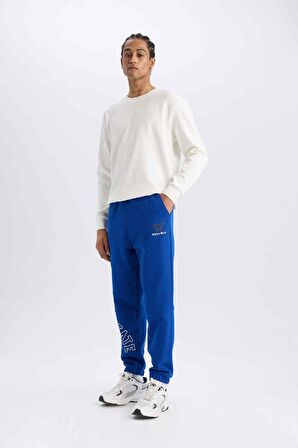 DeFactoFit Kalın Jogger Eşofman Altı NBA Golden State Warriors Standart Fit Beli Bağcıklı Cepli D3221AX24WNBE181