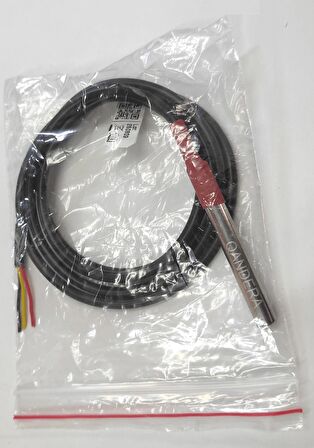 Qandera DS18B20+ Su Geçirmez Dijital Sıcaklık Sensörü, 1 Metre Kablo, -55°C ile +125°C Aralık, Paslanmaz Çelik