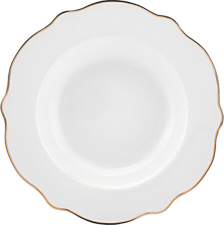 Karaca Daisy Gold Wave Shape Bol Kaseli 27 Parça 6 Kişilik Porselen Yemek Takımı