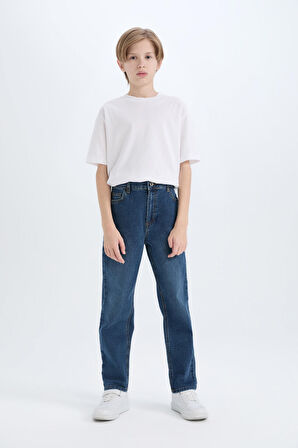 Erkek Çocuk Loose Fit Düz Paça Jean Pantolon