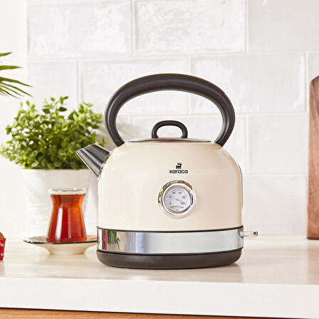 Karaca Retro 2202 Su Isıtıcısı Kettle Krem 2200W