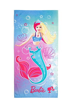 Özdilek Barbie Shell Lisanslı Kadife Plaj Havlusu 60x120