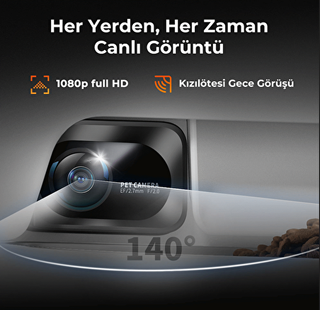 Petkit Yumshare Kameralı Çift Hazneli Akıllı Mama Kabı Beyaz (Resmi Distribütör Garantili)