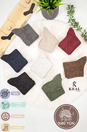 Kadın Koyun Yünü Lambswool Kışlık 3'lü Set Çorap