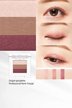 Yumuşak Dokulu, Dökülme Yapmayan 3 Renkli Göz Farı Triple Shadow No.16 (Rose Fondue)