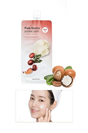 Besleyici Nemlendirici Shea Yağı Özlü Uyku Maskesi 10ml Pure Source Pocket Pack Shea Butter