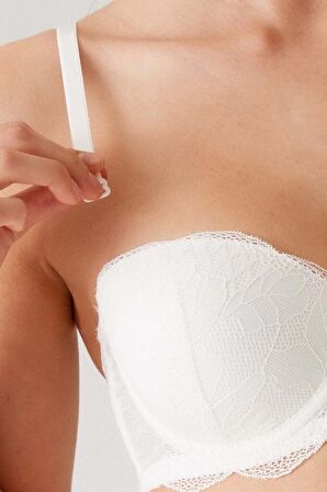 Pierre Cardin Kedın Straplez Sütyen Takımı 4798 - Ekru