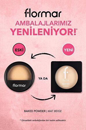 Flormar Yoğun Pigmentli Fırınlanmış Mat Pudra (SOĞUK ALT TON) - Baked Powder - 030 Mat Beige - 8682536053570