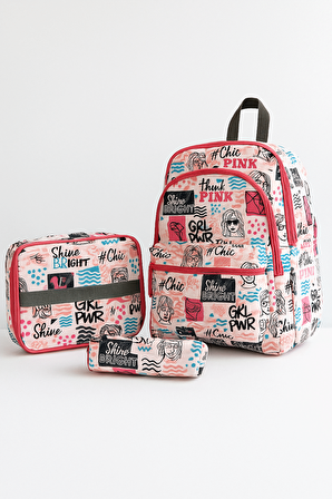 NewBag  GİRL POWER KIZ SIRT OKUL ÇANTASI-3'LÜ SET  (YENİ SEZON)