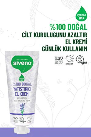 Siveno %100 Doğal El ve Vücut Kremi Lavanta Cilt Yatıştırıcı Onarıcı Yoğun Nemlendirici Vegan 30 ml