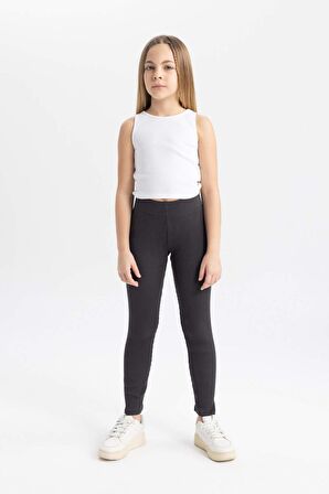 DeFacto Kız Çocuk Uzun Boy Fitilli Kaşkorse Basic Düz Tayt B6403A824SMAR220