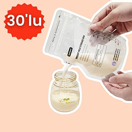 Bebebao Anne Sütü Saklama Poşeti 200 ml 30'lu