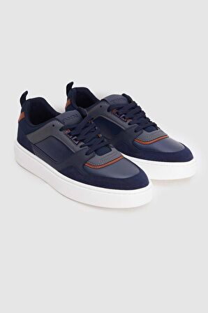 TWN Lacivert Kalın Beyaz Tabanlı Bağcıklı Sneaker Ayakkabi 3EC09ORT0380