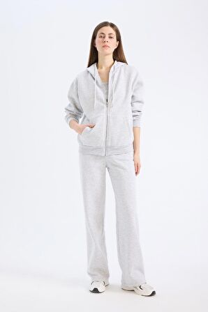 DeFacto Straight Fit Kalın Eşofman Altı Cepli Yüksek Bel B8571AX25SPGR93