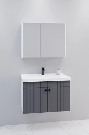 Avien 80 Cm Banyo Dolabı Bgn Aynalı  - Boy Dolap Hariç
