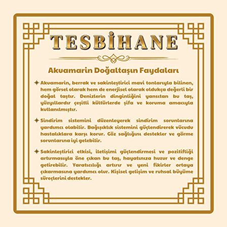 Hayat Ağacı Tasarım Zarif İp Zincirli Aquamarin Doğaltaş Kadın Kolye