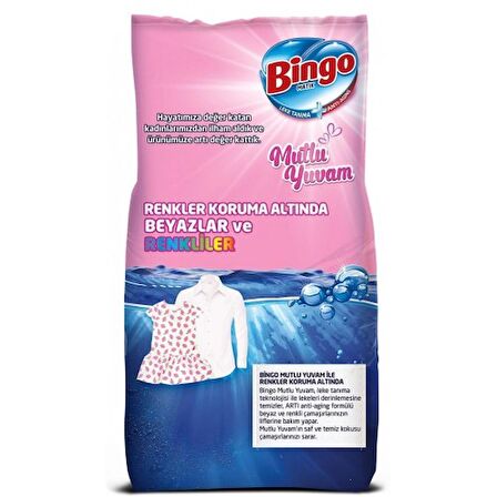 Bingo Matik Mutlu Yuvam Parfümlü Beyazlar ve Renkliler İçin Toz Çamaşır Deterjanı 10 kg 67 Yıkama