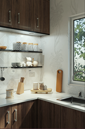 Siyah Mdf Uçan Duvar Rafı Gizli Bağlantı 60 cm Kitaplık