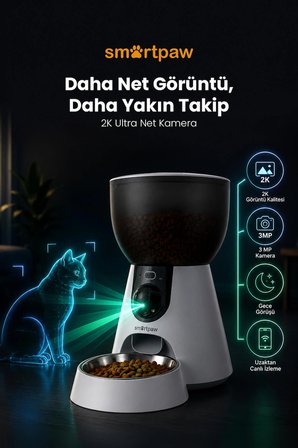 Smartpaw Fresh Feeder Ultra Kameralı Akıllı Otomatik Mama Kabı (Distribütör Garantili)