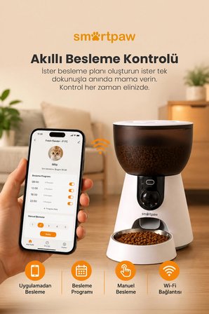 Smartpaw Fresh Feeder Ultra Kameralı Akıllı Otomatik Mama Kabı (Distribütör Garantili)